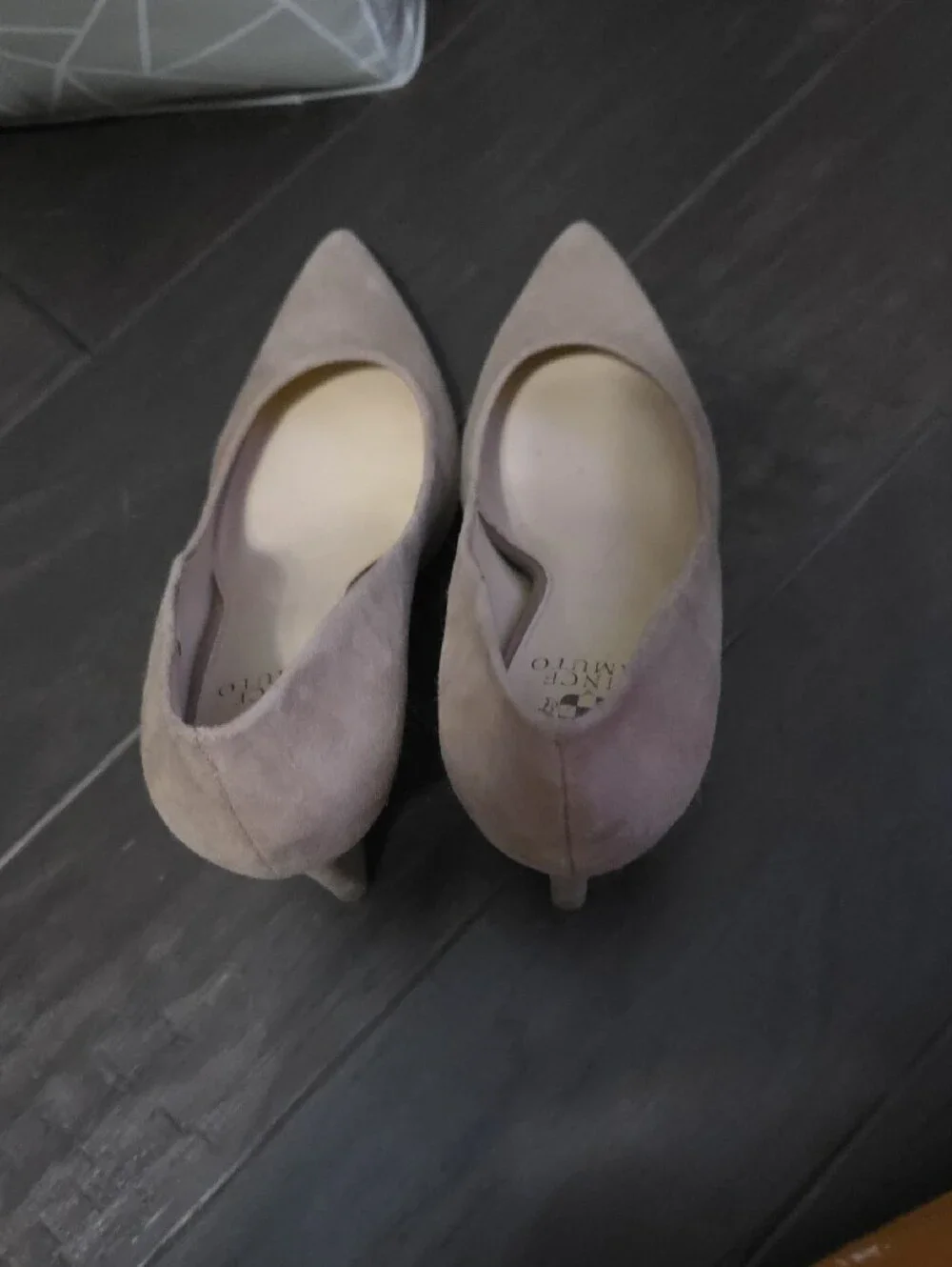 Vince Camuto Taupe Suede Pointed Toe Pumps